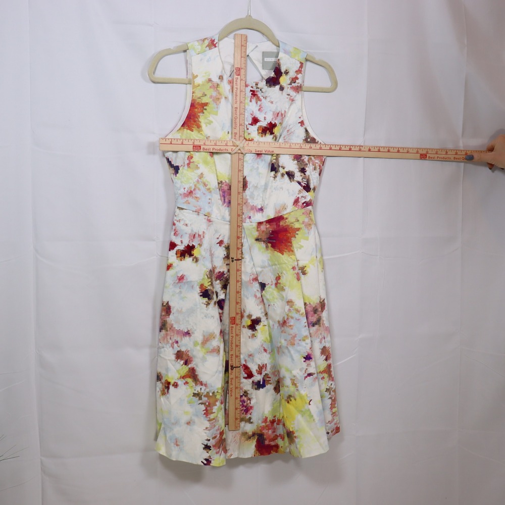 Hunter Bell Fit & Flare Dress 2 Multicolor Womens Pixelated Floral Party - Picture 4 of 6